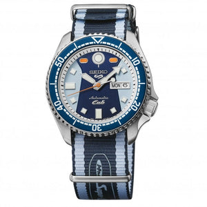 Seiko 5 Sports Honda Super Cub Limited Edition Blue Dial Two Tone NATO Strap Watch For Men - SRPK37K1 Buy Now By Seiko