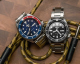 Seiko 5 Sports Automatic Black Dial Silver Steel Strap Watch For Men - SRPD57K1