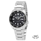 Seiko 5 Sports Automatic Day Date Black Dial Silver Steel Strap Watch for Men - SRPD55K1 Buy Now By Seiko