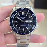 Seiko 5 Sports Automatic Blue Dial Silver Steel Strap Watch for Men - SRPK97K1