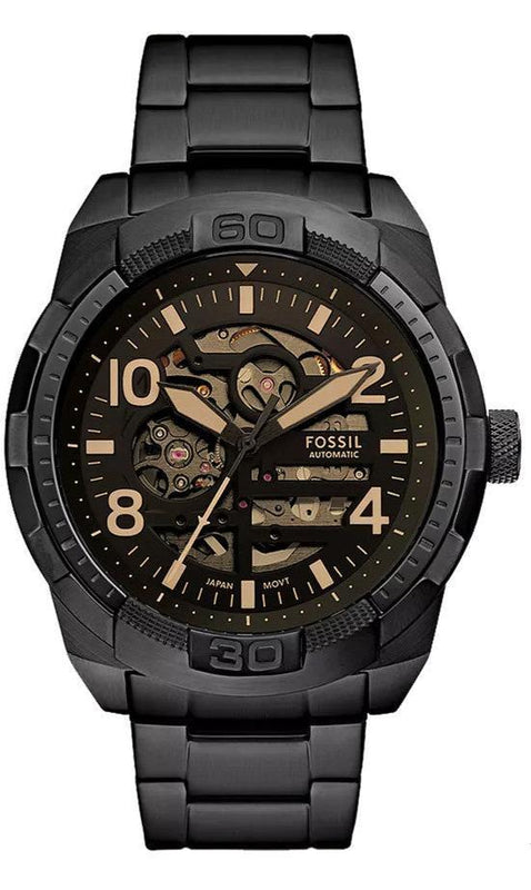 Fossil Bronson Automatic Skeleton Black Dial Black Steel Strap Watch for Men - ME3256 Buy Now By Fossil