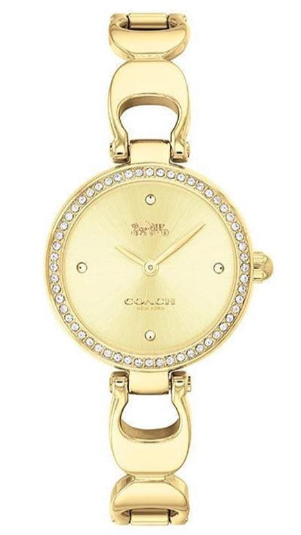 Coach Park Diamonds Gold Dial Gold Steel Strap Watch for Women - 14503171 Buy Now By Coach