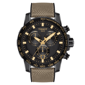 Tissot Supersport Chrono Black Dial Beige Nylon Strap Watch For Men - T125.617.37.051.01 Buy Now By Tissot