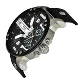 Diesel Mr Daddy Chronograph Black Dial Black Leather Strap Watch For Men - DZ7313 Buy Now By Diesel