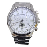 Gucci G Timeless Chronograph White Dial Silver Steel Strap Watch For Men - YA126472 Buy Now By Gucci