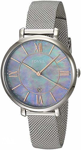 Fossil Jacqueline Mother of Pearl Blue Dial Silver Mesh Strap Watch for Women - ES4322 Buy Now By Fossil