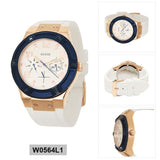 Guess Jet Setter White Dial White Rubber Strap Watch for Women - W0564L1 Buy Now By Guess