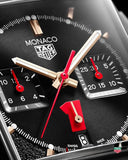Tag Heuer Monaco Automatic Chronograph Black Dial Black Leather Strap Watch for Men - CBL2180.FC6497 Buy Now By Tag Heuer
