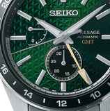 Seiko Presage Sharp Edged Series GMT Green Dial Silver Steel Strap Watch For Men - SPB219J1 Buy Now By Seiko