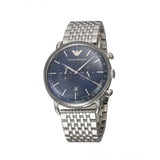 Emporio Armani Aviator Chronograph Blue Dial Silver Steel Strap Watch For Men - AR11238 Buy Now By Emporio Armani