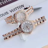 Bulova Crystal Collection Silver Dial Rose Gold Steel Strap Watch for Women - 98L229 Buy Now By Bulova