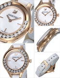 Swarovski Lovely Crystals Mother of Pearl Dial White Leather Strap Watch for Women - 5242904 Buy Now By Swarovski