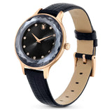 Swarovski Octea Nova Black Dial Black Leather Strap Watch for Women - 5650033 Buy Now By Swarovski