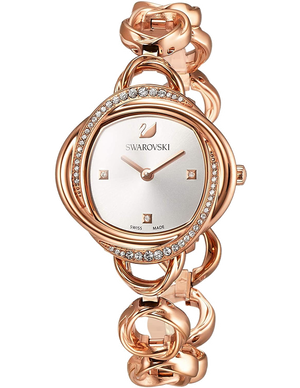 Swarovski Crystal Flower Silver Dial Rose Gold Steel Strap Watch for Women - 5547626 Buy Now By Swarovski