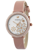 Swarovski Crystal Frost White Dial Pink Leather Strap Watch for Women - 5519223 Buy Now By Swarovski