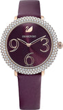 Swarovski Crystal Frost Red Dial Red Leather Strap Watch for Women - 5484064 Buy Now By Swarovski