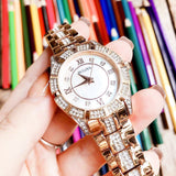 Bulova Crystal Mother of Pearl Dial Rose Gold Steel Strap Watch for Women - 98L197 Buy Now By Bulova