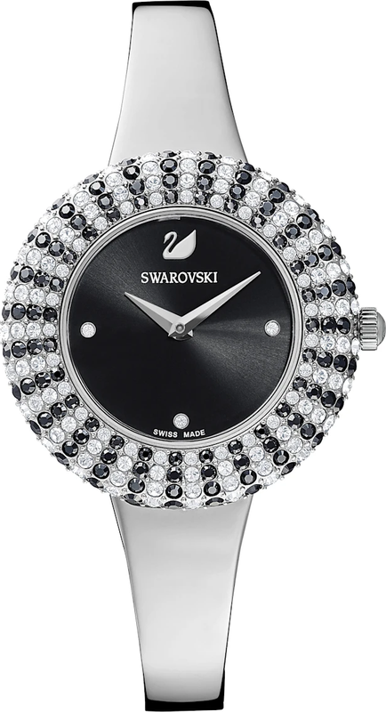 Swarovski Crystal Rose Black Dial Silver Steel Strap Watch for Women - 5484076 Buy Now By Swarovski