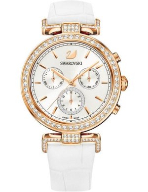 Swarovski Era Journey Silver Dial White Leather Strap Watch for Women - 5295369 Buy Now By Swarovski