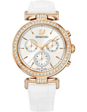 Swarovski Era Journey Silver Dial White Leather Strap Watch for Women - 5295369 Buy Now By Swarovski