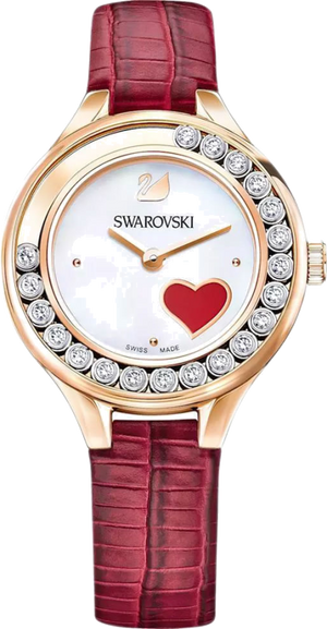 Swarovski Lovely Crystals Analog White Dial Red Leather Strap Watch for Women - 5297584 Buy Now By Swarovski