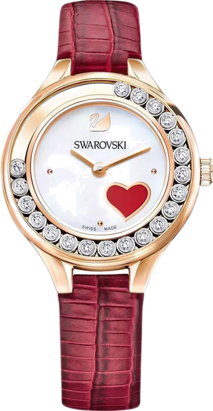 Swarovski Lovely Crystals Analog White Dial Red Leather Strap Watch for Women - 5297584 Buy Now By Swarovski
