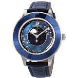 Swarovski Octea Lux Moon Crystal Blue Dial Blue Leather Strap Watch for Women - 5516305 Buy Now By Swarovski