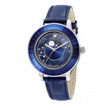 Swarovski Octea Lux Moon Crystal Blue Dial Blue Leather Strap Watch for Women - 5516305 Buy Now By Swarovski