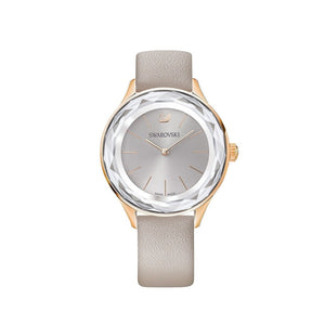 Swarovski Octea Nova Grey Dial Grey Leather Strap Watch for Women - 5295326 Buy Now By Swarovski