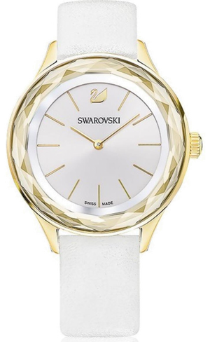 Swarovski Octea Nova Quartz White Dial White Leather Strap Watch for Women - 5295337 Buy Now By Swarovski