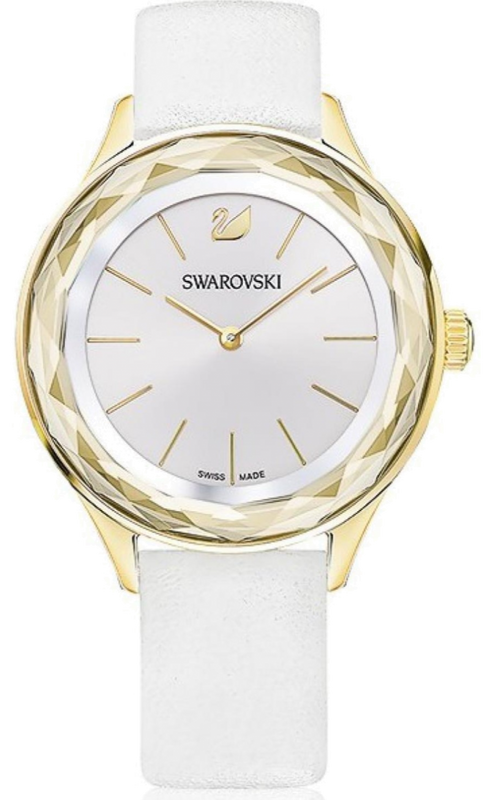Swarovski Octea Nova Quartz White Dial White Leather Strap Watch for Women - 5295337 Buy Now By Swarovski