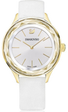Swarovski Octea Nova Quartz White Dial White Leather Strap Watch for Women - 5295337 Buy Now By Swarovski