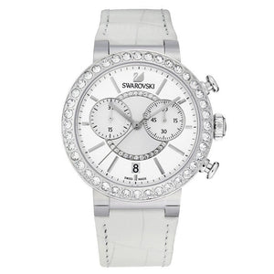 Swarovski Citra Sphere Chronograph White Dial White Leather Strap Watch for Women - 5027127 Buy Now By Swarovski