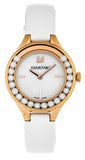 Swarovski Lovely Crystals Mother of Pearl Dial White Leather Strap Watch for Women - 5242904 Buy Now By Swarovski