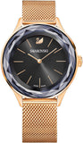Swarovski Octea Nova Black Dial Rose Gold Mesh Bracelet Watch for Women - 5430424 Buy Now By Swarovski