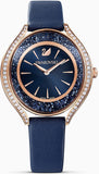 Swarovski Crystalline Aura Blue Dial Blue Leather Strap Watch for Women - 5519447 Buy Now By Swarovski