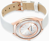 Swarovski Crystalline Aura Silver Dial White Leather Strap Watch for Women - 5519453 Buy Now By Swarovski