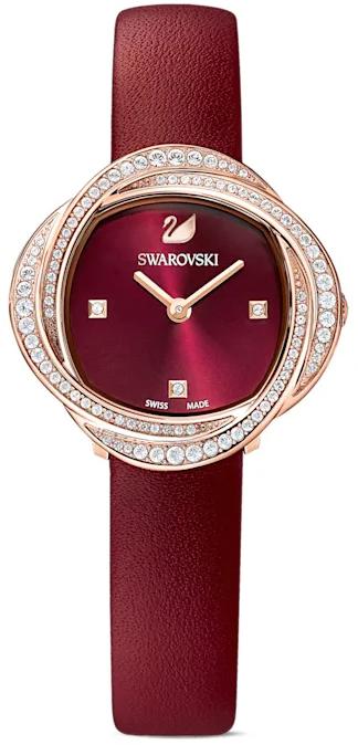 Swarovski Crystal Flower Red Dial Red Leather Strap Watch for Women - 5552780 Buy Now By Swarovski