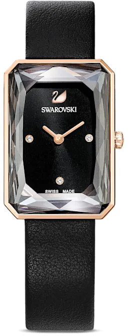 Swarovski Uptown Black Dial Black Leather Strap Watch for Women - 5547710 Buy Now By Swarovski