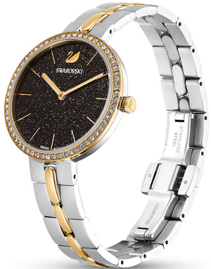Swarovski Cosmopolitan Black Dial Two Tone Steel Strap Watch for Women - 5644072 Buy Now By Swarovski