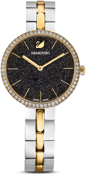 Swarovski Cosmopolitan Black Dial Two Tone Steel Strap Watch for Women - 5644072 Buy Now By Swarovski