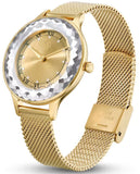 Swarovski Octea Nova Analog Gold Dial Gold Mesh Strap Watch for Women - 5649993 Buy Now By Swarovski