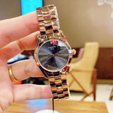 Tissot T Wave Anthracite Dial Rose Gold Steel Strap Watch For Women - T112.210.33.061.00 Buy Now By Tissot