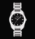 Tissot T Wave Black Dial Two Tone Steel Strap Watch For Women - T023.210.11.056.00 Buy Now By Tissot
