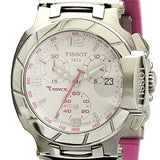 Tissot T Race Chronograph White Dial Pink Rubber Strap Watch for Women - T048.217.17.017.01 Buy Now By Tissot