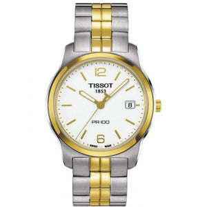 Tissot T Classic PR100 White Dial Two Tone Steel Strap Watch For Women - T049.210.22.032.00 Buy Now By Tissot
