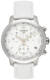 Tissot PRC 200 Chronograph White Dial White Leather Strap Watch For Men - T055.417.16.017.00 Buy Now By Tissot