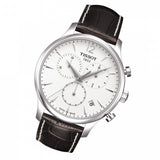 Tissot T Classic Tradition Chronograph White Dial Brown Leather Strap Watch For Men - T063.617.16.037.00 Buy Now By Tissot