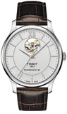 Tissot T Classic Tradition Powermatic 80 Open Heart Silver Dial Brown Leather Strap Watch for Men - T063.907.16.038.00 Buy Now By Tissot