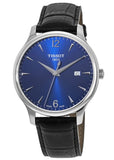 Tissot T Classic Tradition Blue Dial Black Leather Strap Watch For Men - T063.610.16.047.00 Buy Now By Tissot